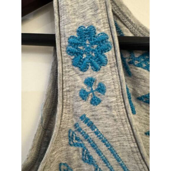 JW Los Angeles Embroidered Tank Top Women’s XS Gray Boho Folk Festival Core - Picture 3 of 8
